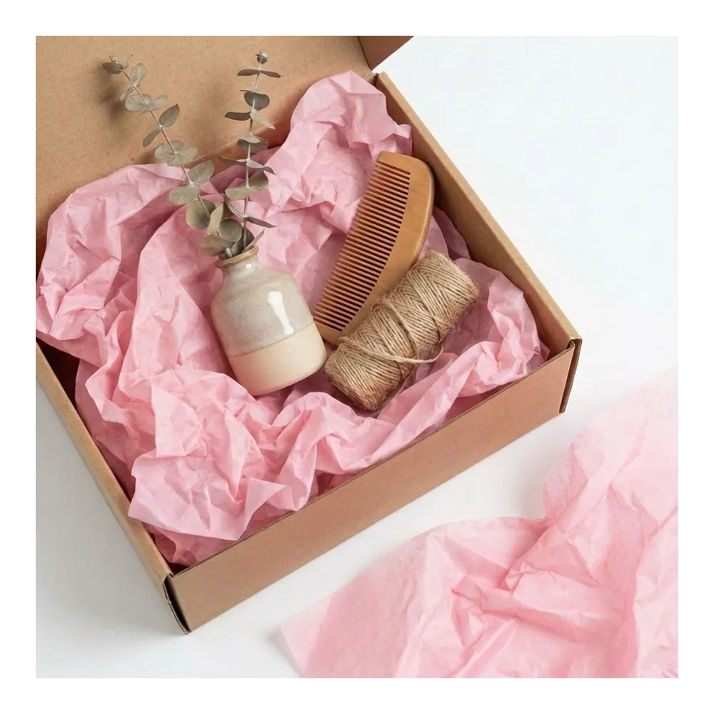 Бумага тишью, цвет пастельный розовый, 500мм*750мм, 17 г/м2 (100 листов/уп)