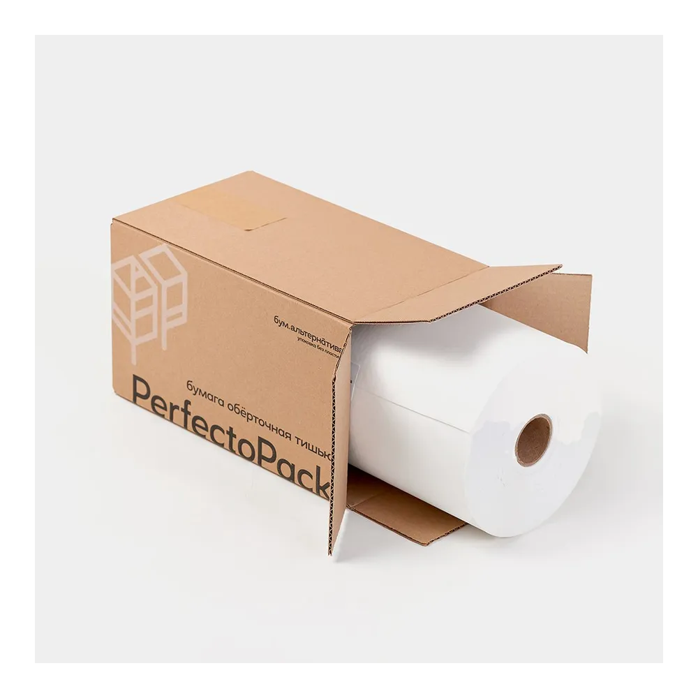 Бумага тишью в рулоне, цвет белый, 280мм*840м, пл.25 г/м2