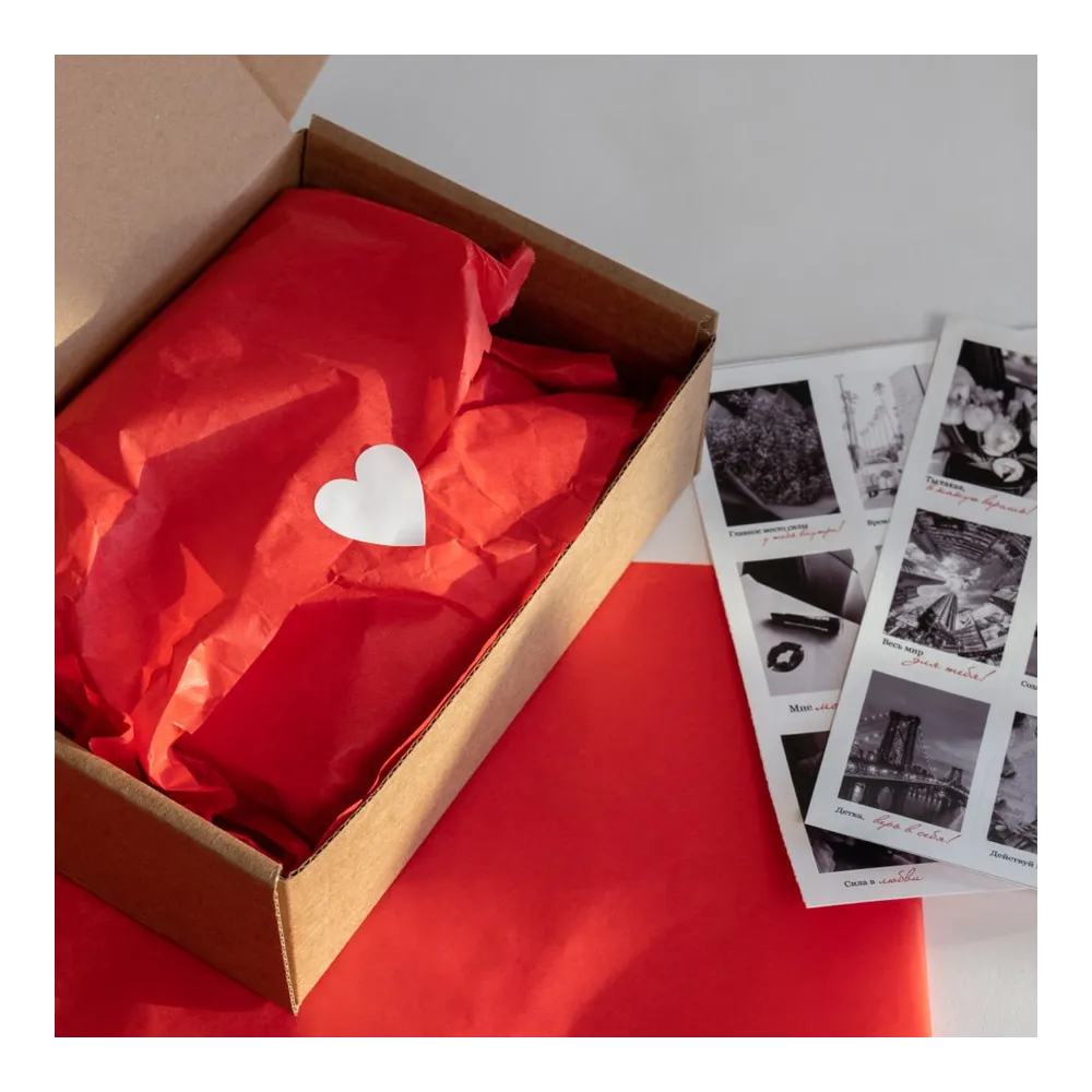 Бумага тишью, цвет красный, 500мм*750мм, 17 г/м2 (100 листов/уп)