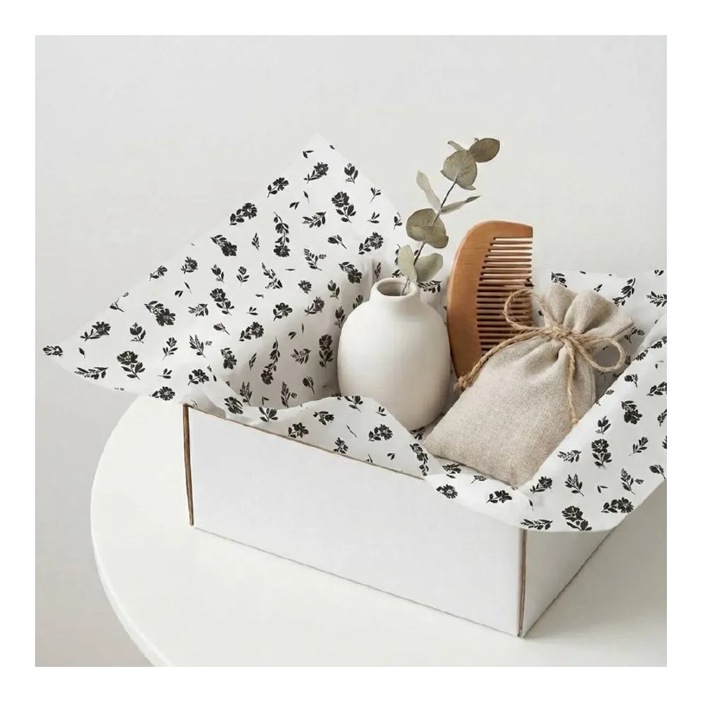 Бумага тишью в рулоне, 420мм*10м, 25 г/м2, «Прованс», цв.печати черный