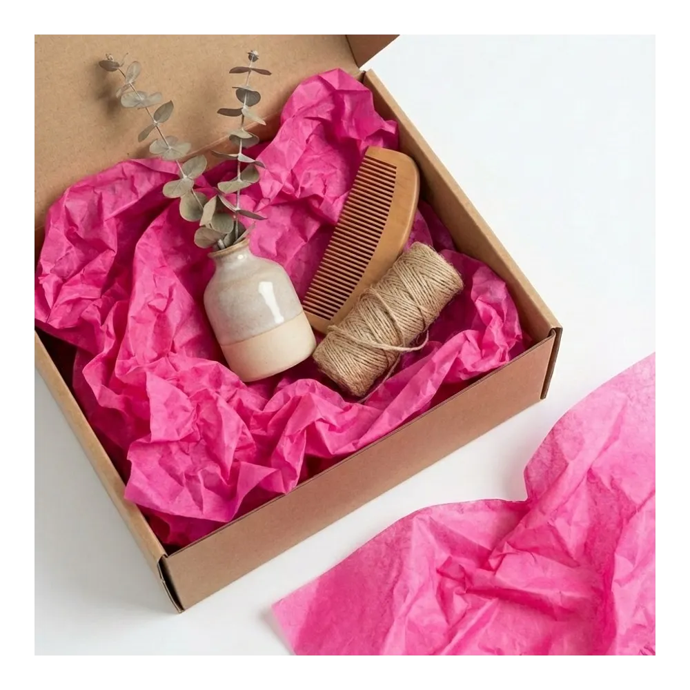 Бумага тишью, цвет ярко-розовый, 500мм*750мм, 17 г/м2 (100 листов/уп)