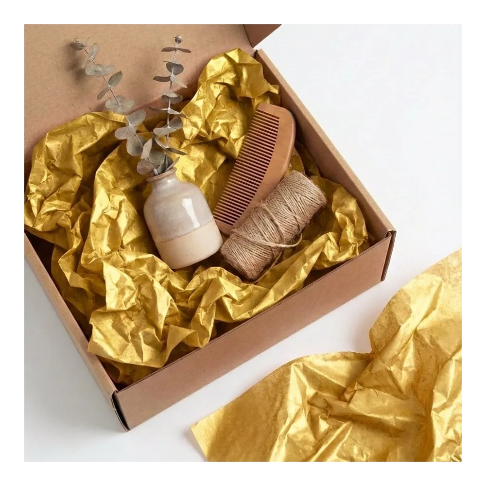 Бумага тишью, цвет золото, 500мм*750мм, 21 г/м2 (100 листов/уп)