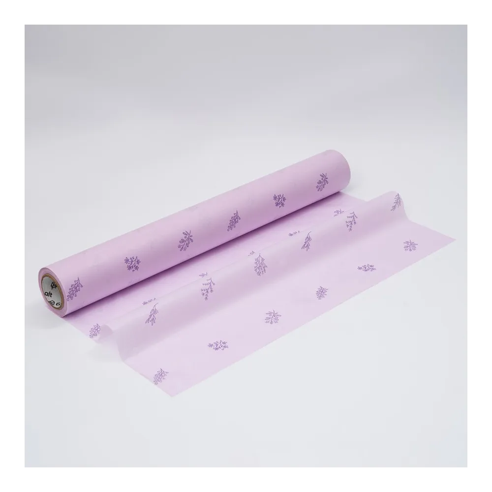 Бумага тишью в рулоне, цвет лиловый, 500мм*50м, 17 г/м2, «Гербарий», цв.печати 2583