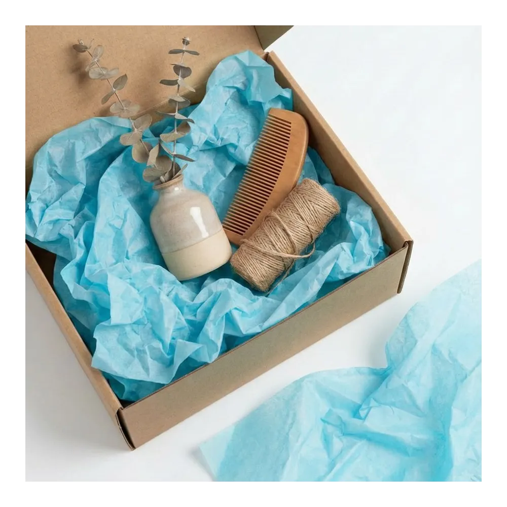 Бумага тишью, цвет арктический голубой, 500мм*750мм, 17 г/м2 (100 листов/уп)