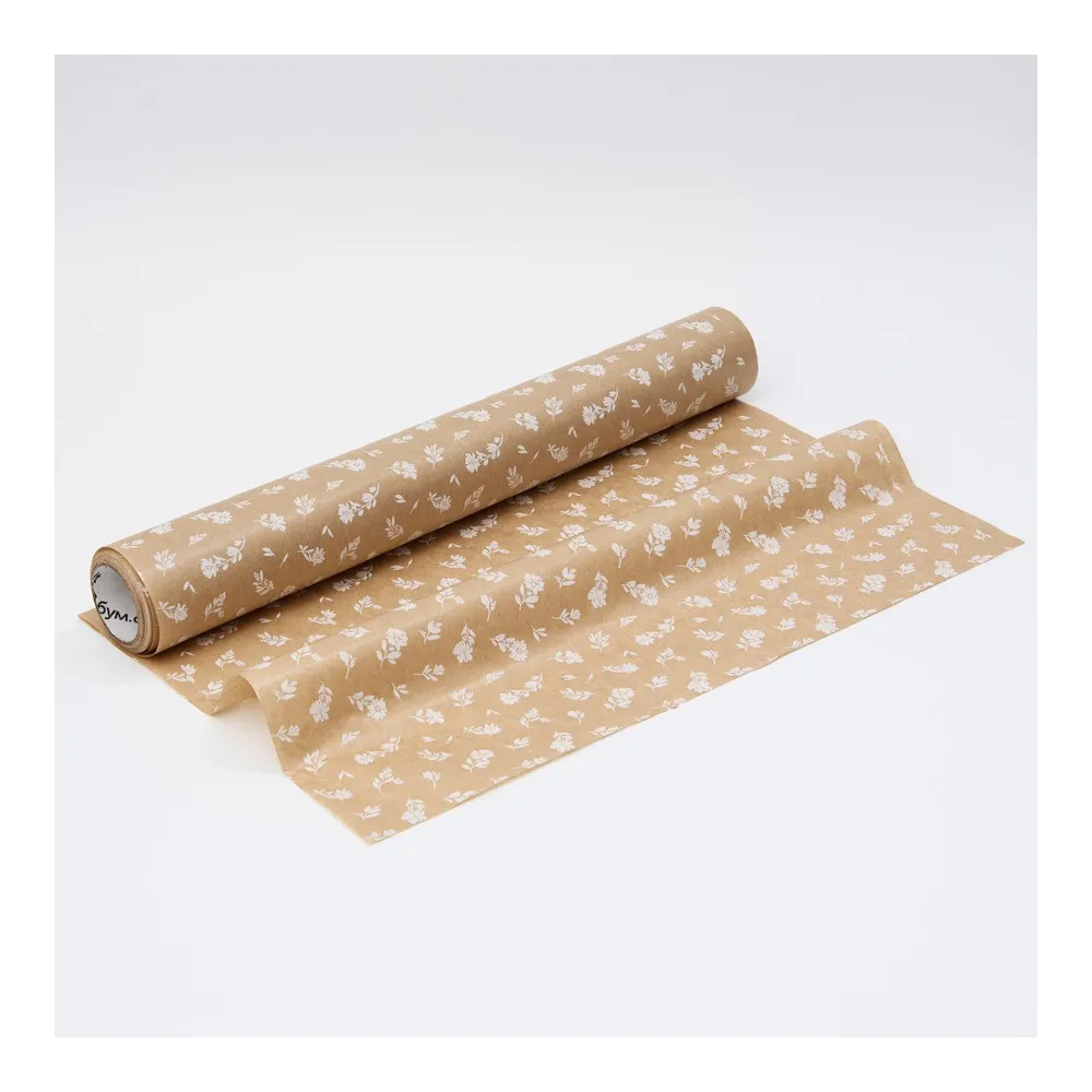 Крафт-бумага в рулоне, 420мм*10м, 38 г/м2, «Прованс», цв.печати белый