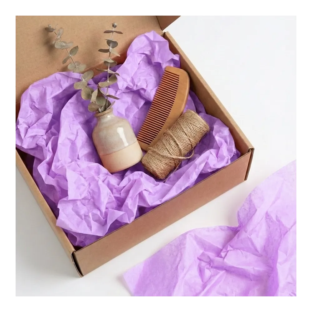 Бумага тишью, цвет сиреневый, 500мм*750мм, 17 г/м2 (100 листов/уп)