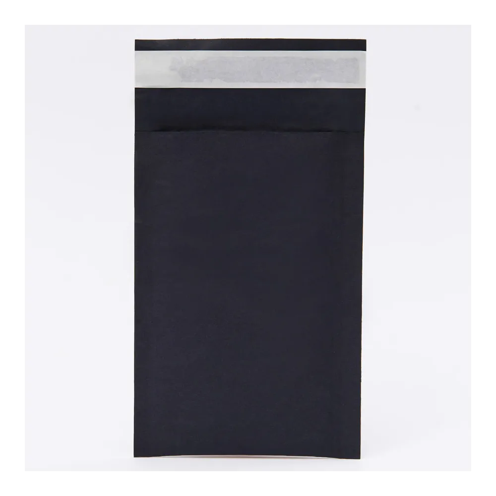 Крафт-конверт с прослойкой из сетчатой бумаги, черный, 120*170+40 мм