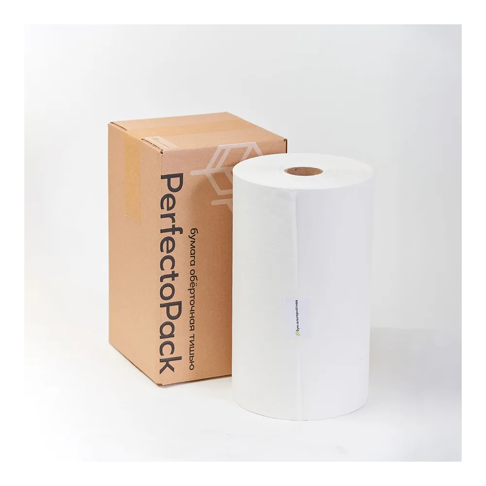 Бумага тишью в рулоне, цвет белый, 280мм*840м, пл.25 г/м2