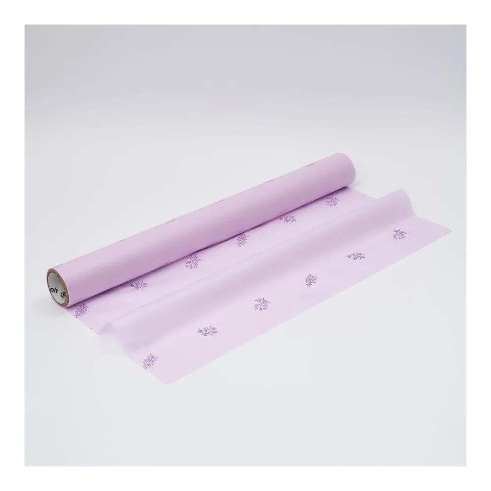 Бумага тишью в рулоне, цвет лиловый, 500мм*10м, 17 г/м2, «Гербарий», цв.печати 2583