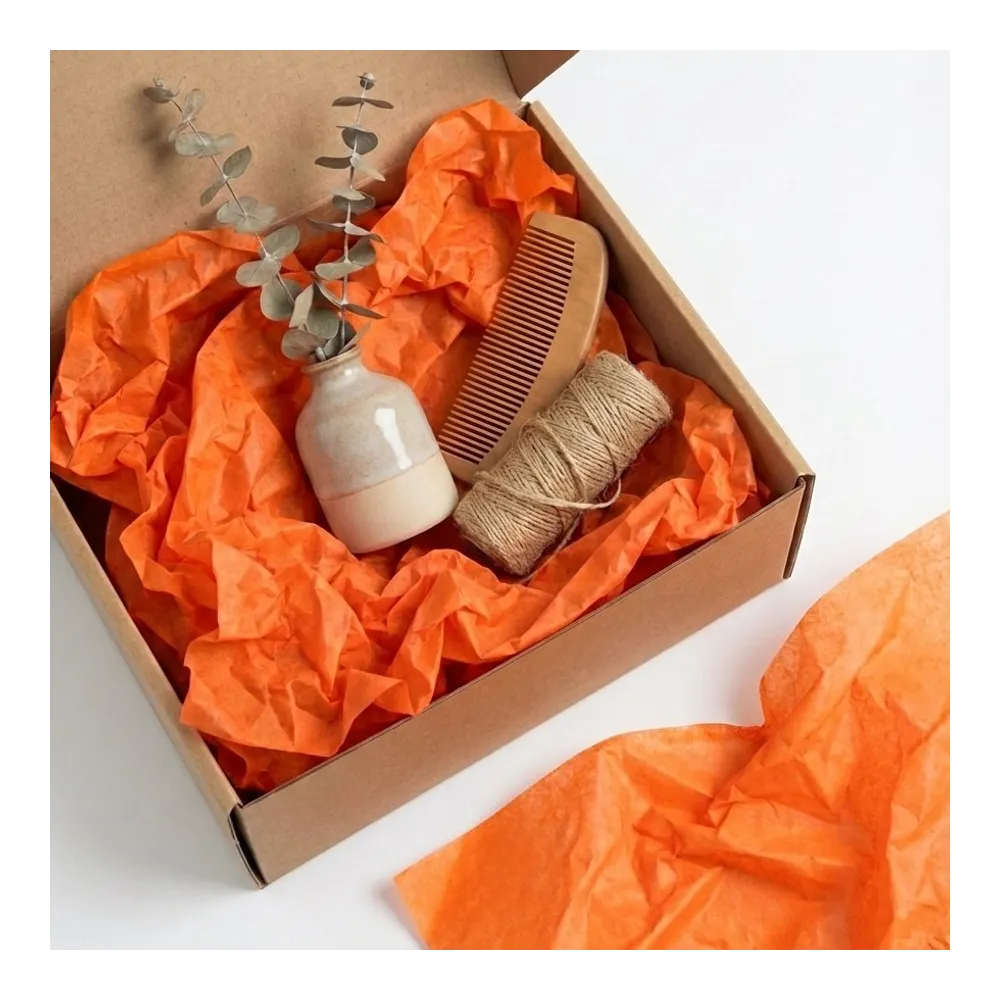 Бумага тишью, цвет оранжевый, 500мм*750мм, 17 г/м2 (100 листов/уп)