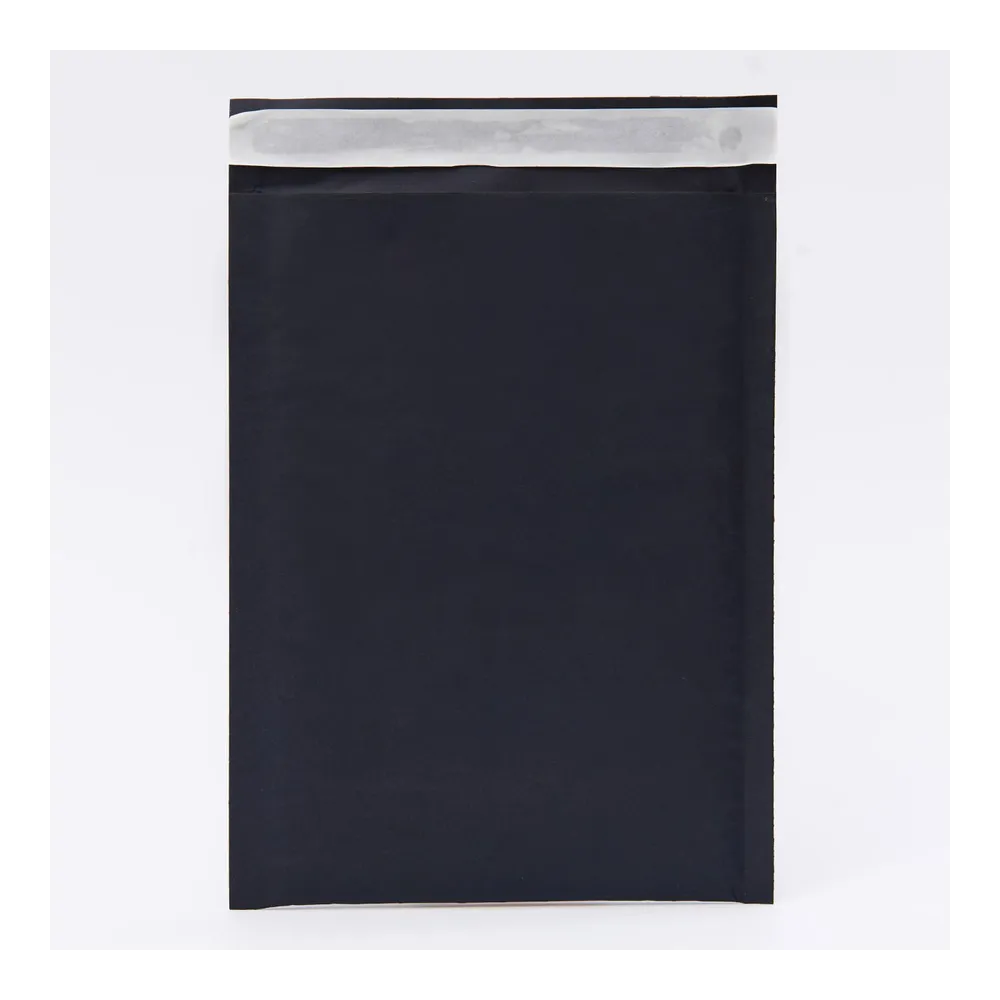 Крафт-конверт с прослойкой из сетчатой бумаги, черный, 180*230+40 мм