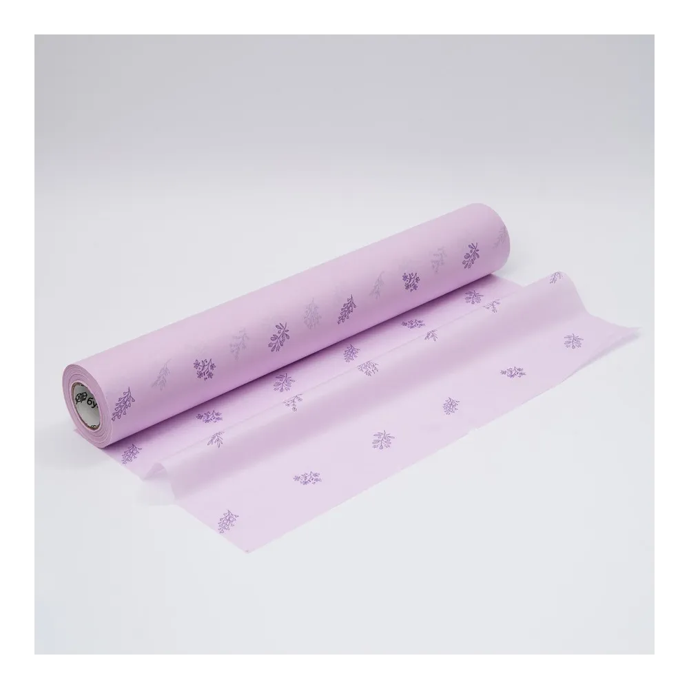 Бумага тишью в рулоне, цвет лиловый, 500мм*100м, 17 г/м2, «Гербарий», цв.печати 2583