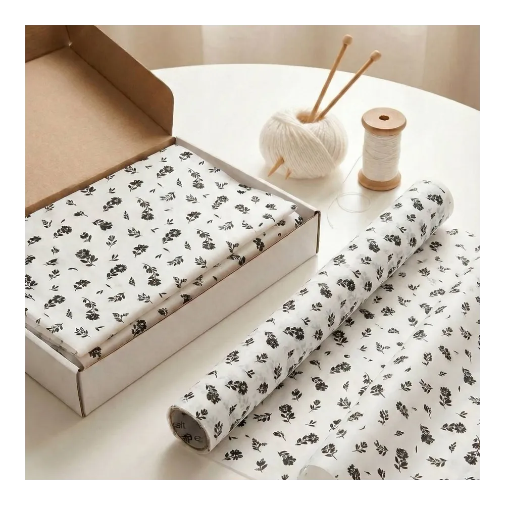 Бумага тишью в рулоне, 420мм*50м, 25 г/м2, «Прованс», цв.печати черный