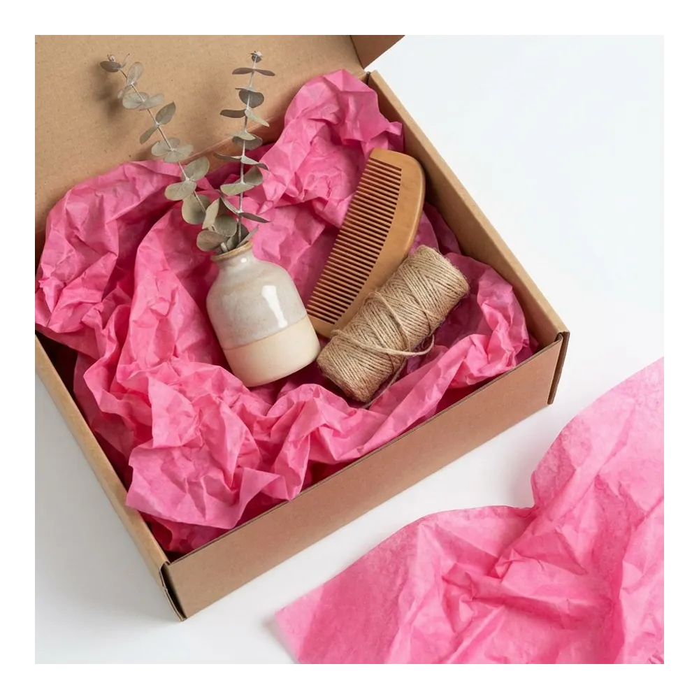 Бумага тишью, цвет розовый, 500мм*750мм, 17 г/м2 (100 листов/уп)