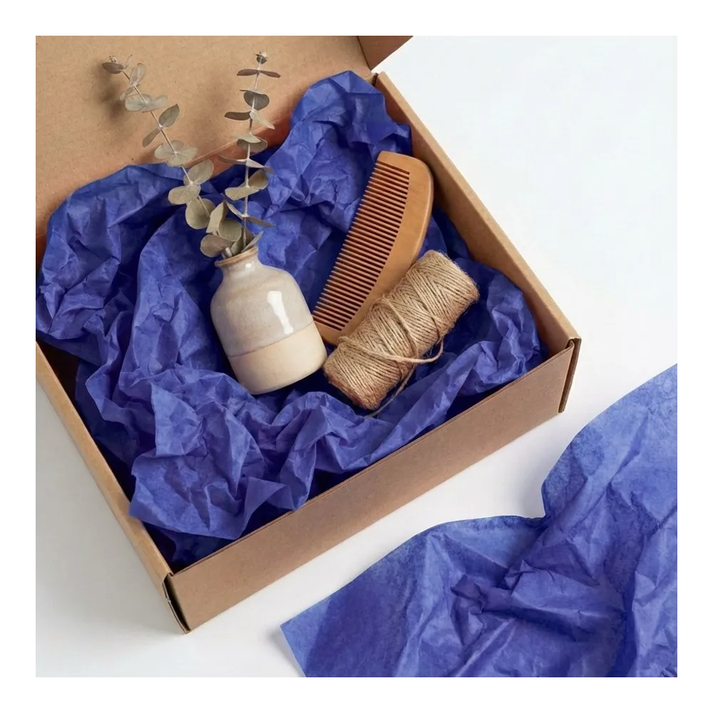 Бумага тишью, цвет королевский синий, 500мм*750мм, 17 г/м2 (100 листов/уп)