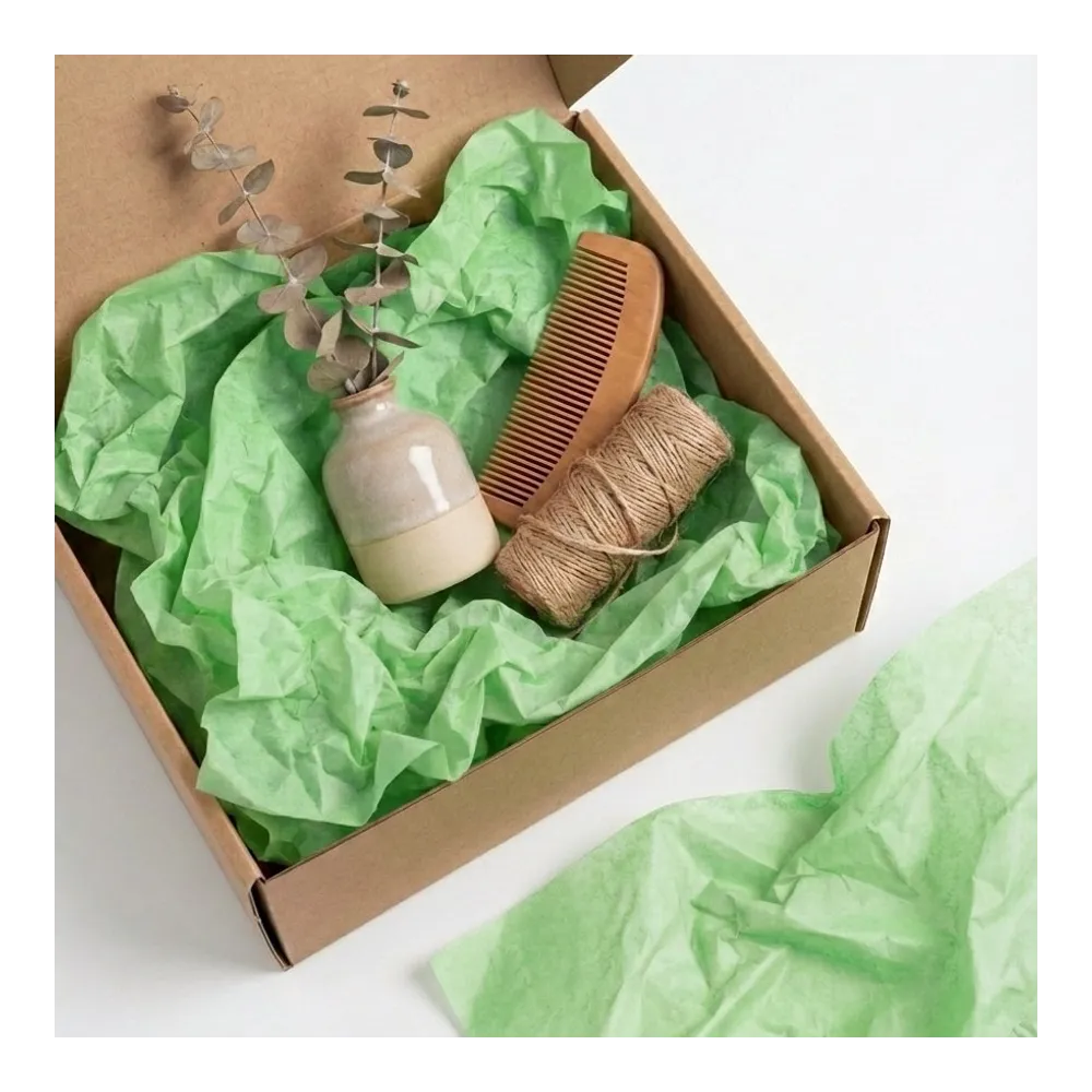 Бумага тишью, цвет зеленая трава, 500мм*750мм, 17 г/м2 (100 листов/уп)