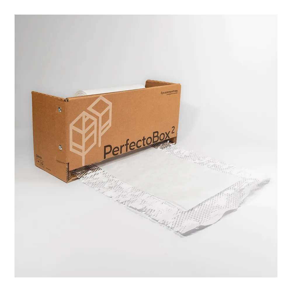 PerfectoBox2 (сетчатая крафт-бумага + тишью) белая/белая, 134 м