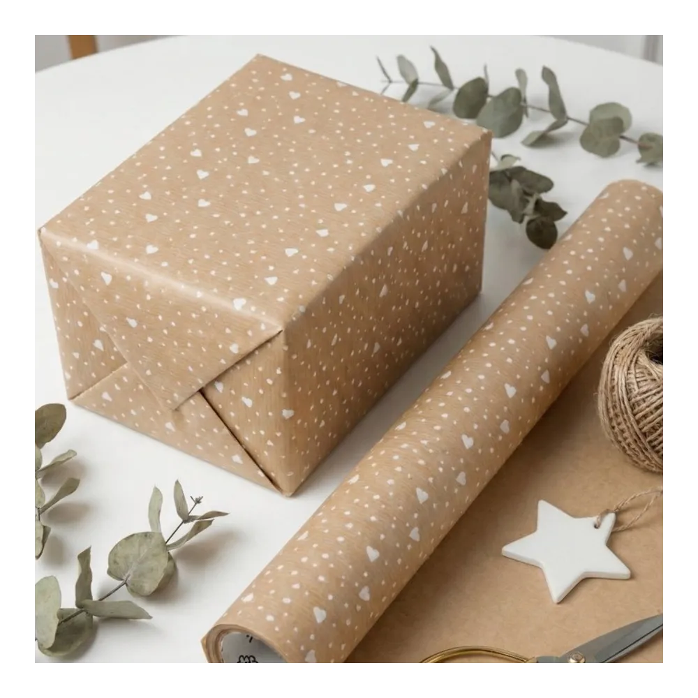 Крафт-бумага в рулоне, 420мм*50м, 38 г/м2, «Нежность», цв.печати белый