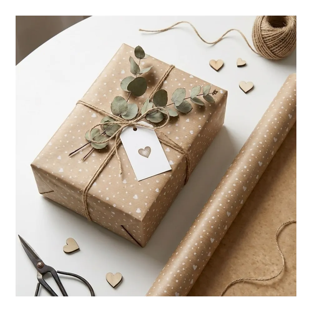 Крафт-бумага в рулоне, 420мм*10м, 38 г/м2, «Нежность», цв.печати белый