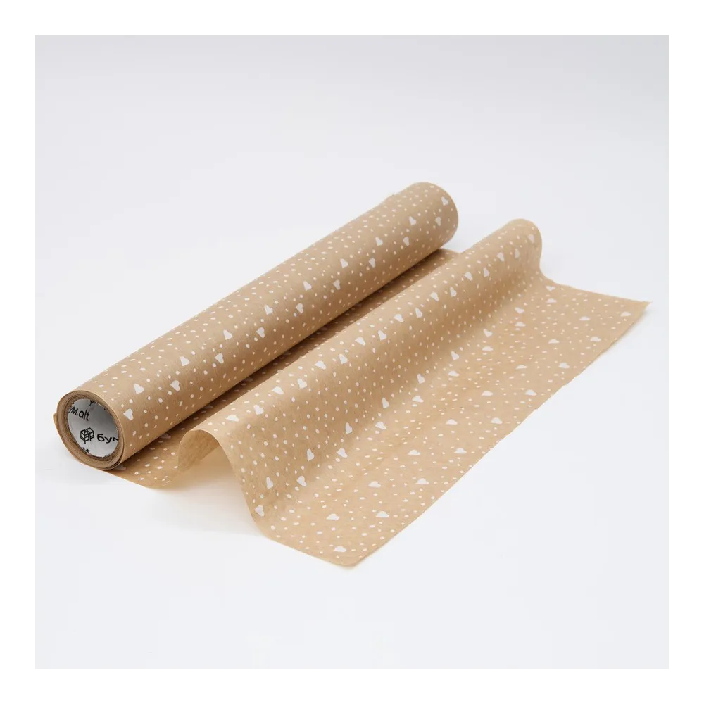 Крафт-бумага в рулоне, 420мм*10м, 38 г/м2, «Нежность», цв.печати белый