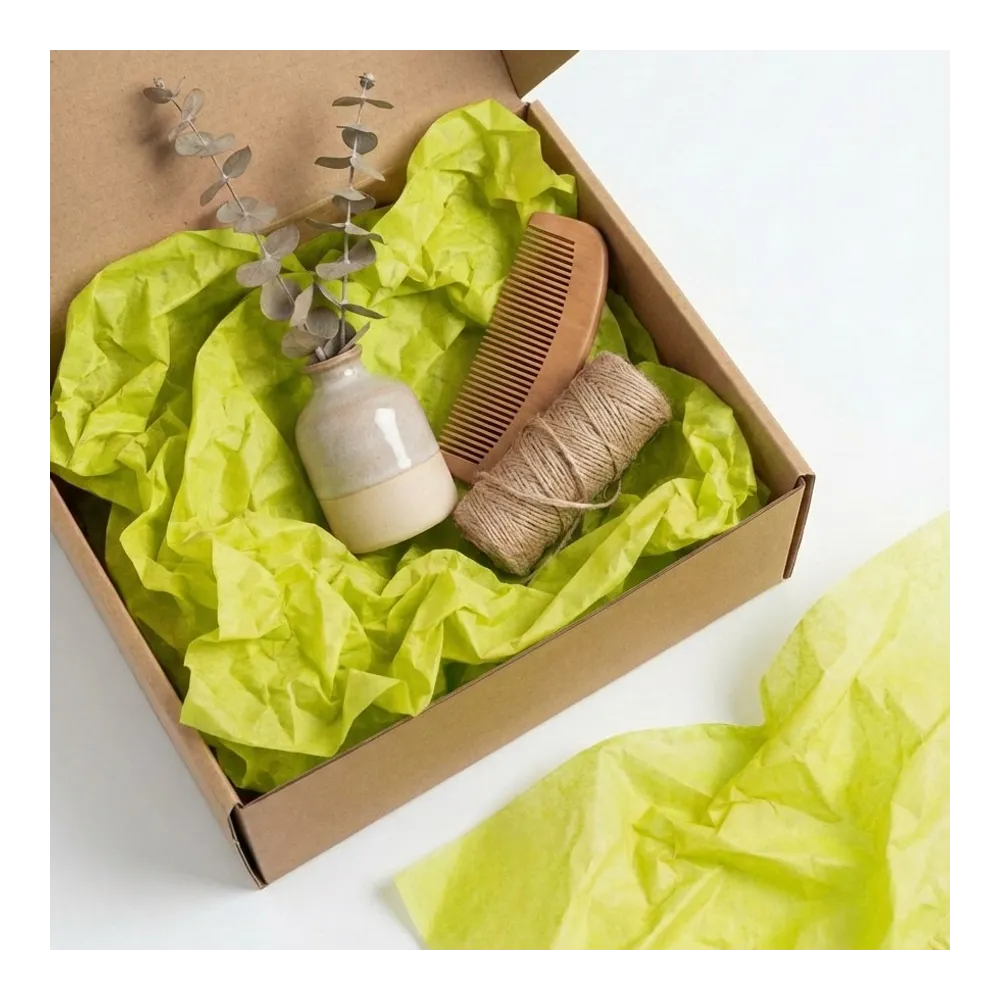 Бумага тишью, цвет зеленое яблоко, 500мм*750мм, 17 г/м2 (100 листов/уп)