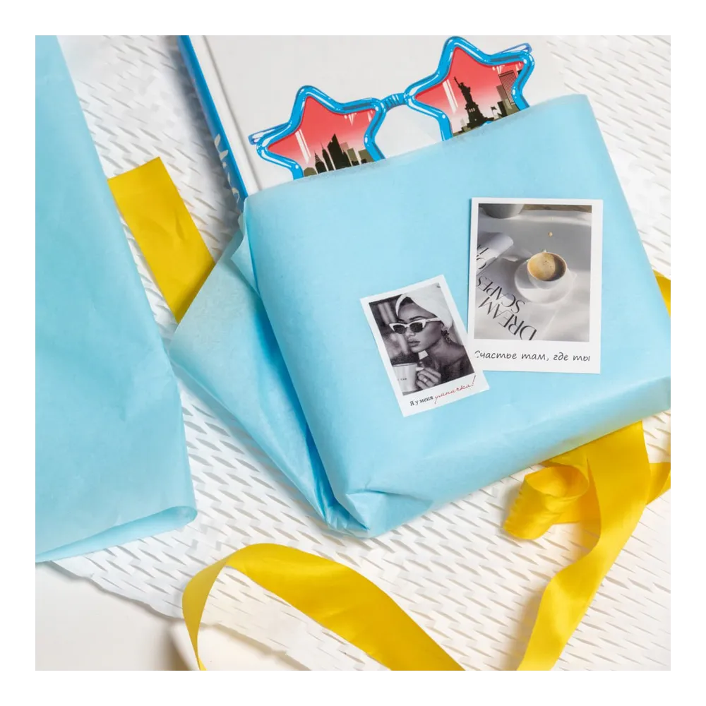 Бумага тишью в рулоне, цвет арктический голубой, 500мм*100м, 17 г/м2