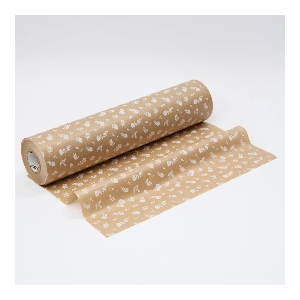 Крафт-бумага в рулоне, 420мм*100м, 38 г/м2, «Прованс», цв.печати белый