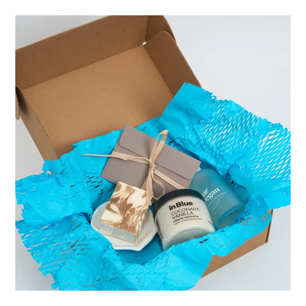 PerfectoPack, крафт-бумага сетчатая (сотовая), ярко-голубая, 20 м