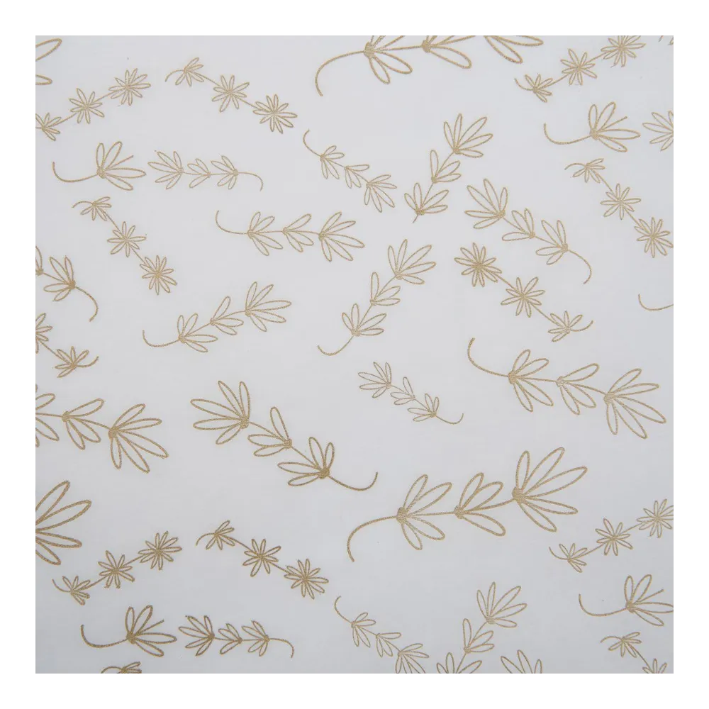 Бумага тишью в рулоне, 420мм*10м, 25 г/м2, «Лаванда», цв.печати золото