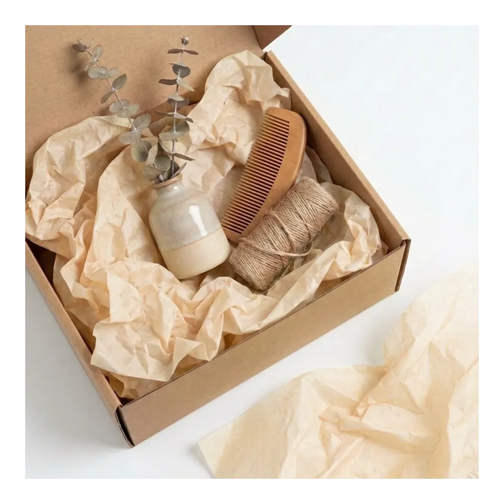 Бумага тишью, цвет кремовый, 500мм*750мм, 17 г/м2 (100 листов/уп)