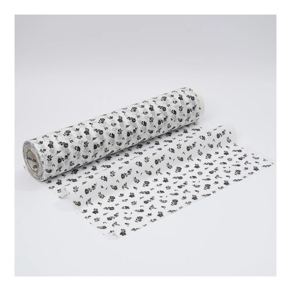 Бумага тишью в рулоне, 420мм*100м, 25 г/м2, «Прованс», цв.печати черный