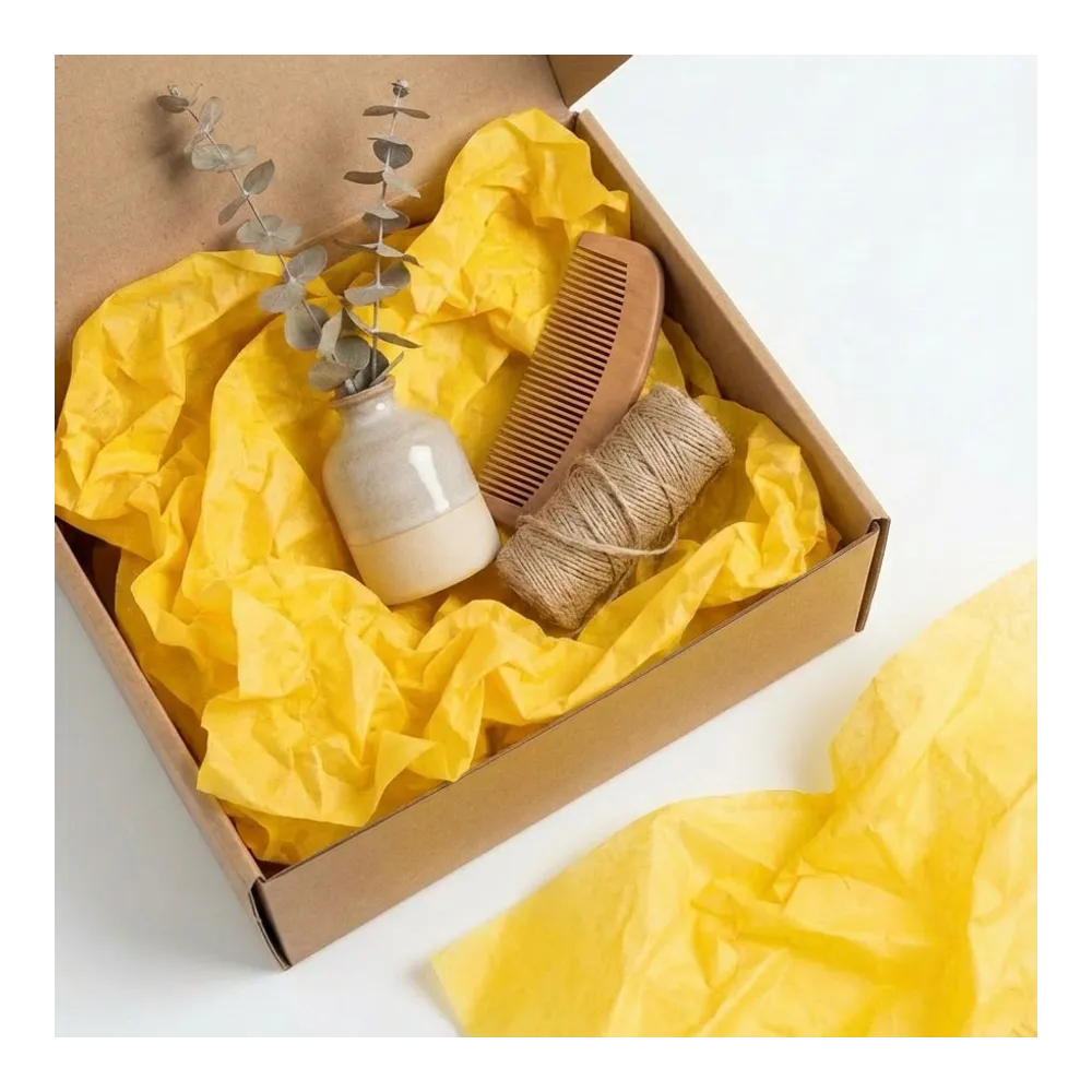 Бумага тишью, цвет желтый, 500мм*750мм, 17 г/м2 (100 листов/уп)