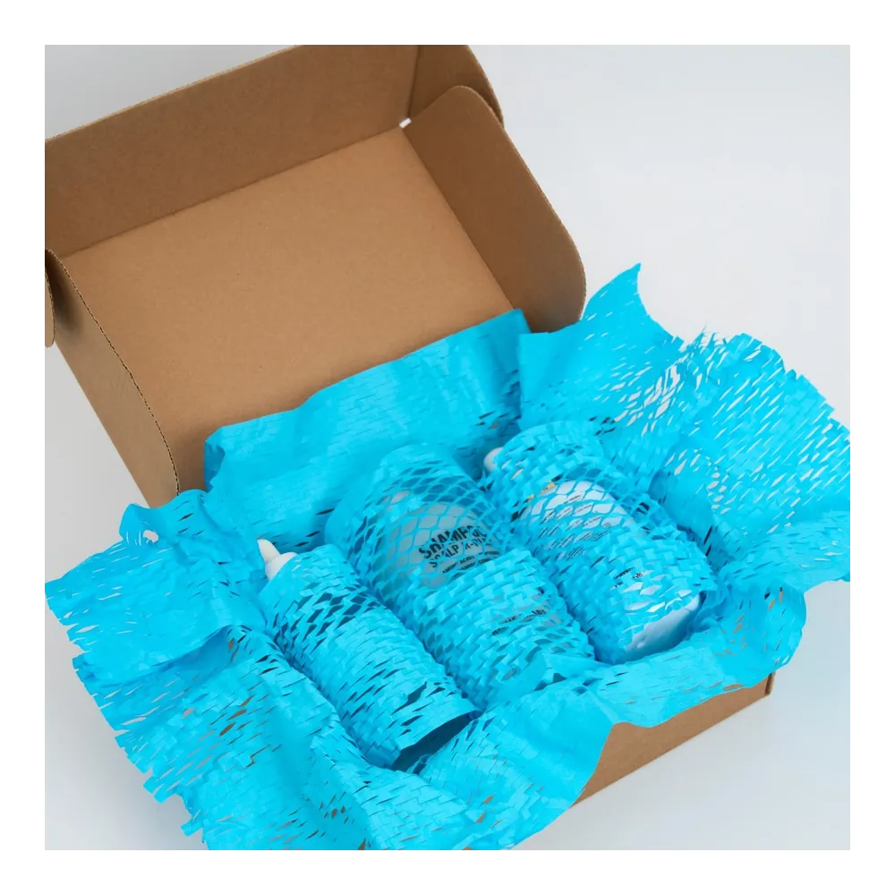 PerfectoPack, крафт-бумага сетчатая (сотовая), ярко-голубая, 5 м