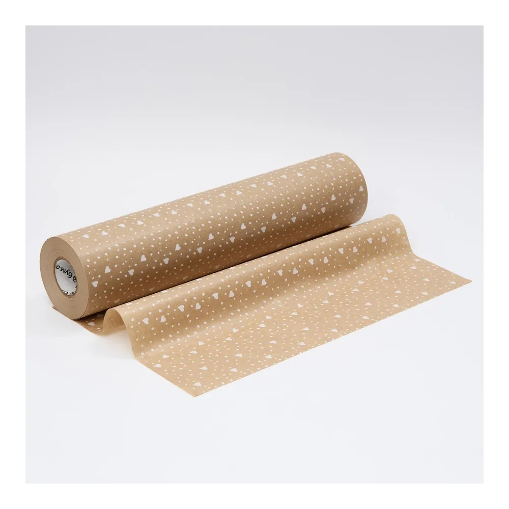 Крафт-бумага в рулоне, 420мм*100м, 38 г/м2, «Нежность», цв.печати белый