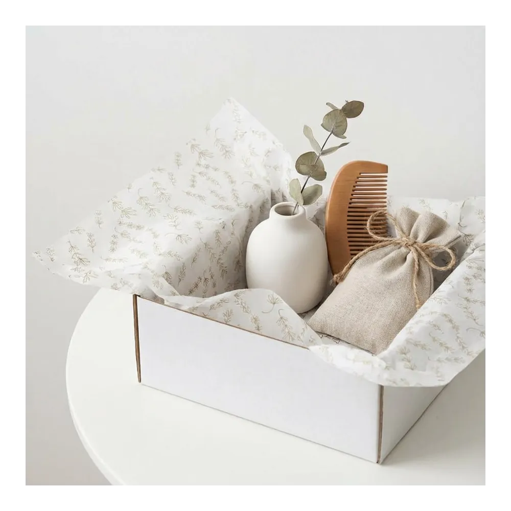 Бумага тишью в рулоне, 420мм*100м, 25 г/м2, «Лаванда», цв.печати золото