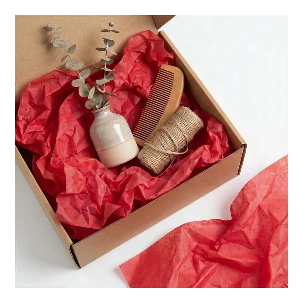 Бумага тишью, цвет красный, 500мм*750мм, 17 г/м2 (100 листов/уп)