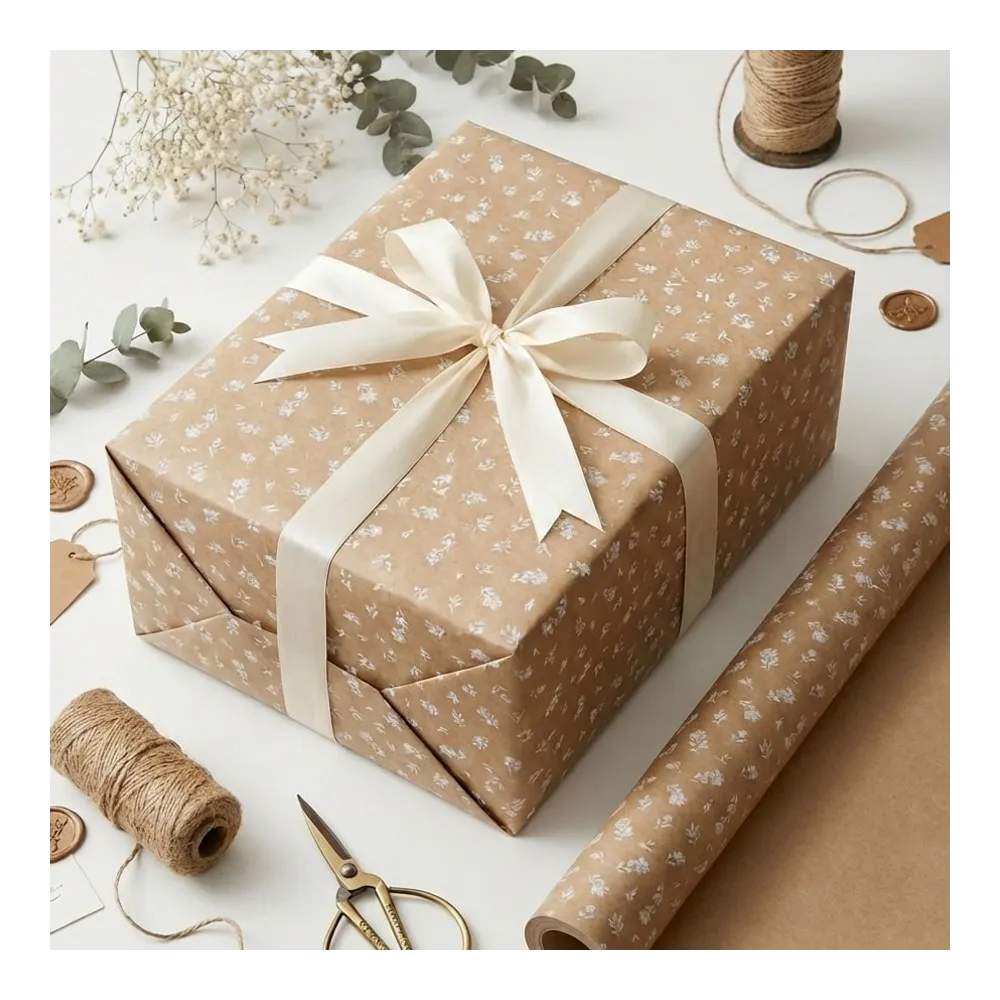 Крафт-бумага в рулоне, 420мм*10м, 38 г/м2, «Прованс», цв.печати белый