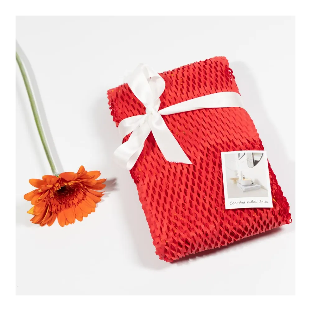 PerfectoPack, крафт-бумага сетчатая (сотовая), красная, 50 м