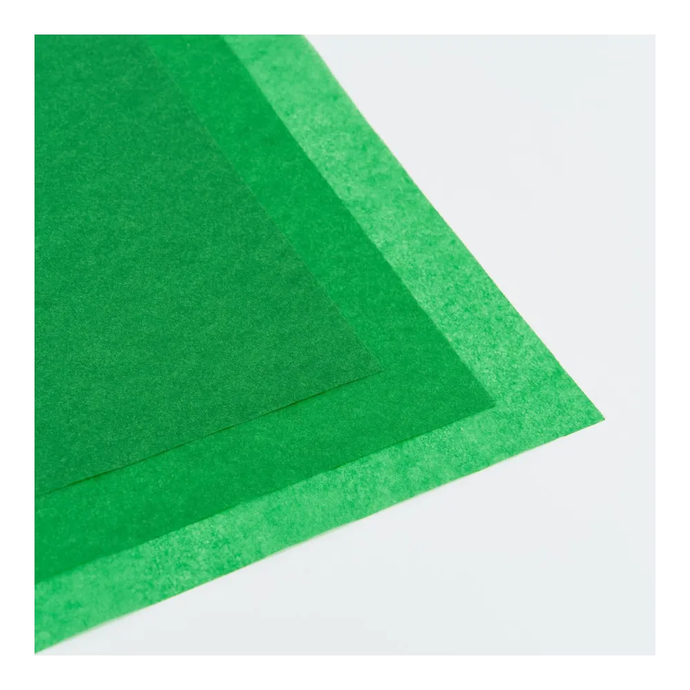 Бумага тишью, цвет зеленая трава, 500мм*750мм, 17 г/м2 (100 листов/уп)